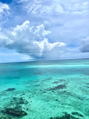 tropical beach with blue sky