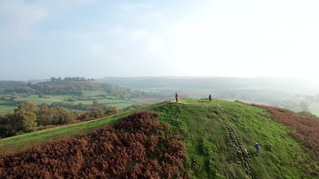 Cam Peak in Cotswolds, near Dursley and Uley. Autumn Travel in United Kingdom