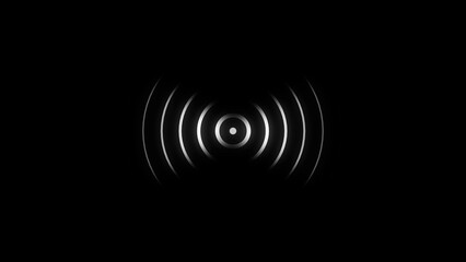 Concentric white circles radiating from a central dot on a black background abstract