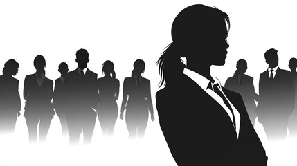 silhouette, business, black, woman, 