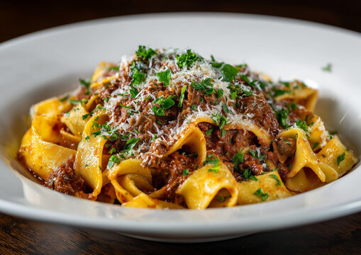 Pappardelle al cinghiale famous Tuscan pasta with rag&ugrave; di cinghiale