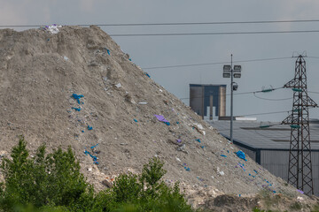 Impact of industrial facilities on environment near operating factory
