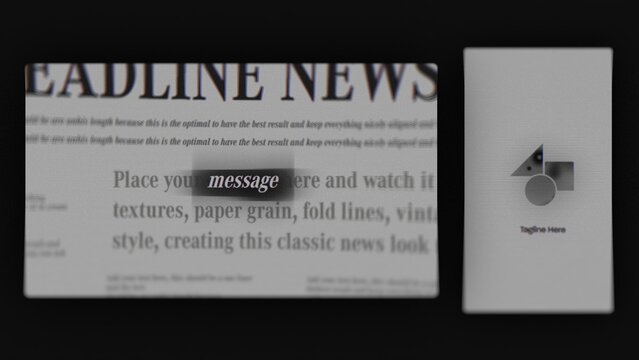 NewsPaper Match Cut Transition Documentary Style Filler - Quick Intro With Text And Logo (Horizontal, Vertical, Square)
