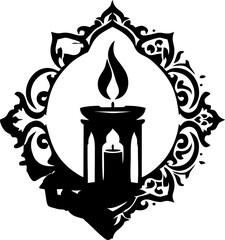 Beautiful Ramadan Light Candle Decoration with Glowing Lantern Ambience