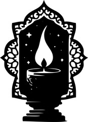 Beautiful Ramadan Light Candle Decoration with Glowing Lantern Ambience