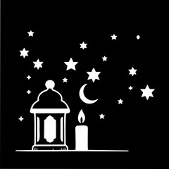 Beautiful Ramadan Light Candle Decoration with Glowing Lantern Ambience