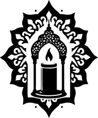 Beautiful Ramadan Light Candle Decoration with Glowing Lantern Ambience