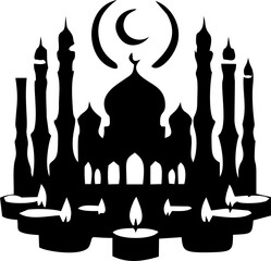 Beautiful Ramadan Light Candle Decoration with Glowing Lantern Ambience