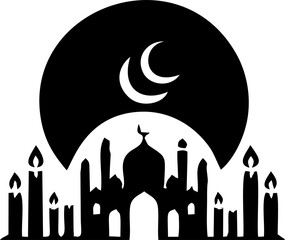 Beautiful Ramadan Light Candle Decoration with Glowing Lantern Ambience