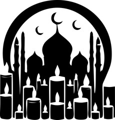 Beautiful Ramadan Light Candle Decoration with Glowing Lantern Ambience