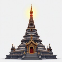 Fototapeta premium Majestic Pagoda with Golden Accents and Elegant Architecture Design