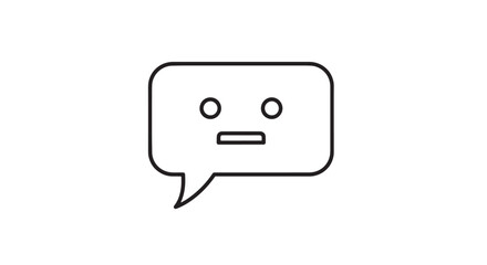 Vector art of simple outline of chatbot speech bubble represents communication