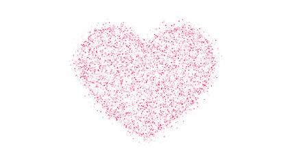 valentines day heart shape glitter and dust shiny glowing on transparent background, png love and romance valentine celebration isolated design element