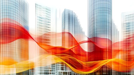  Golden sunrise and fiery sunset paint the city skyline with orange and red light, casting building silhouettes against the vibrant sky over the river water