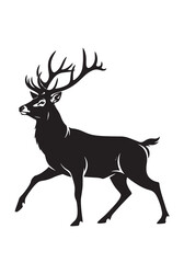 Vector art of silhouette of a majestic deer, a striking image for nature and wildlife themes