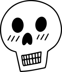 할로윈 해골 뼈 도안 라인 벡터 일러스트