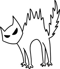 할로윈 고양이 도안 라인 벡터 일러스트