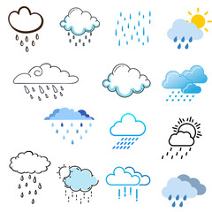 Cloud icons — weather, data storage, technology, sky, computing, forecast, upload, download, internet, network, digital, climate, connection, symbol, meteorology.