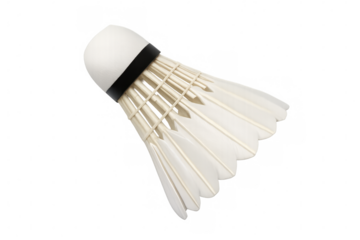 Badminton shuttlecock flying, white birdie for racket sport game, competitive tournament equipment