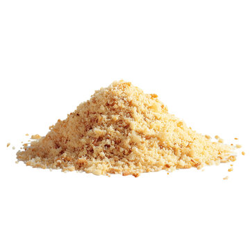 Golden breadcrumbs pile ready baking