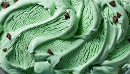 Mint Chocolate Chip Ice Cream Texture Background