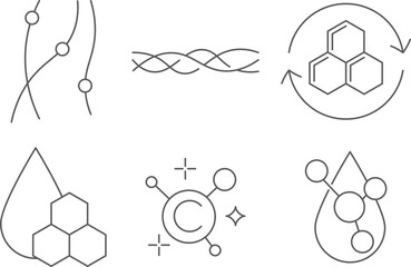 collagen icon set vector illustration isolated.