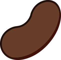 Brown Kidney Bean Seed Vector Icon for Nutrition and Agriculture