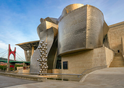 Fragmental view on Guggenheim Museum. Bilbao, Spain