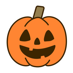 Orange halloween pumpkin with spooky face