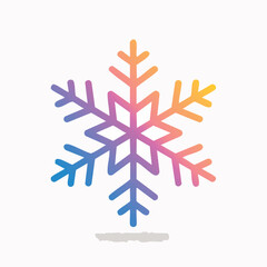 Colorful Gradient Snowflake Icon on White Background