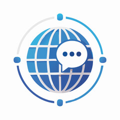 Global Communication Concept with Speech Bubble Icon