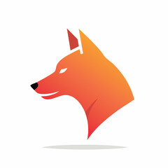 Stylized Orange Fox Head Logo Design