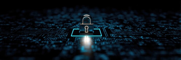 Digital padlock symbolizing data protection and cybersecurity