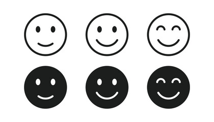 Smile icon set. Smile face icon vector. Happy face, smiley face icons