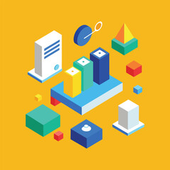 Isometric Infographic Icons for Data Visualization
