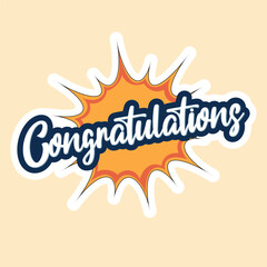 Sticker Congratulations greeting sign, message