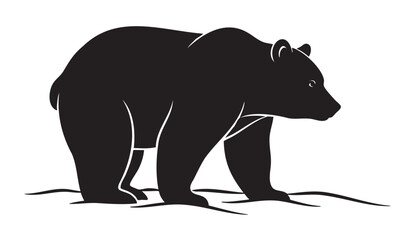 Fototapeta premium Black silhouette of a standing bear, showcasing its powerful build and distinct features.