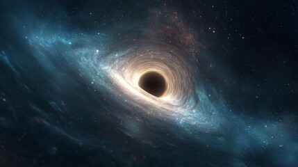 Black Hole in Deep Space: Exploring the Galaxy's Cosmic Phenomena and Celestial Objects with Scientific Illustrations in a Mystical Atmosphere