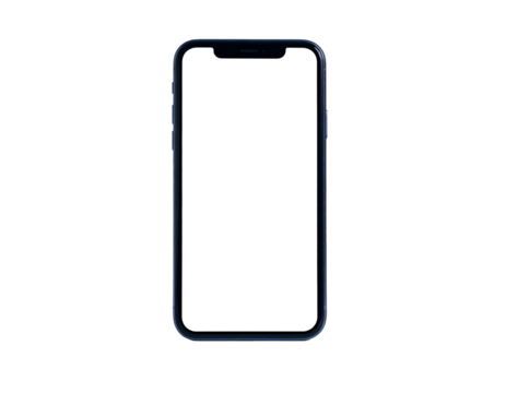 A sleek, modern smartphone with a dark screen, set against a stark black background