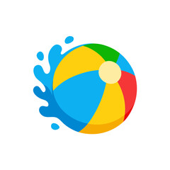 beach ball splash icon clipart vector on transparent background