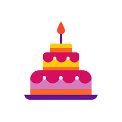 birthday cake icon clipart vector on transparent background