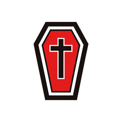 Obraz premium coffin cross icon clipart vector on transparent background