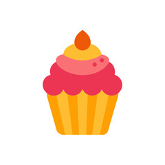 cupcake icon clipart vector on transparent background