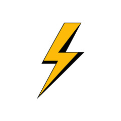 lightning bolt icon clipart vector on transparent background