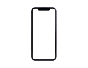 Sleek, dark rectangle device; black screen, rounded corners, thin frame; isolated