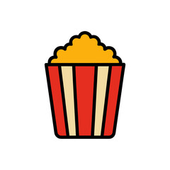 popcorn bucket icon clipart vector on transparent background