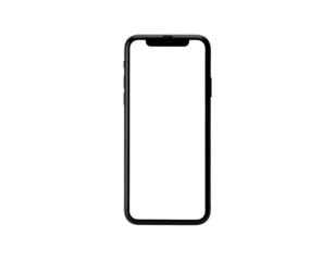 Sleek, black smartphone with a dark screen, isolated on a pitch-black background