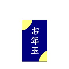 縁起の良い青色のぽち袋デザインイラスト