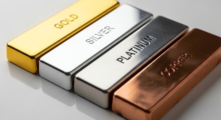 Gold, silver, platinum, and copper bars