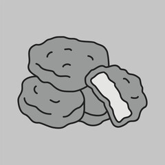 Fried Chicken Nuggets Minimalistic Flat Icon